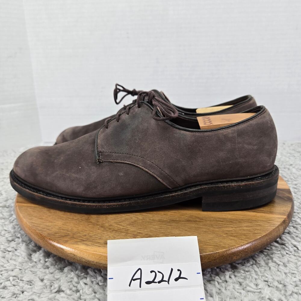 Allen Edmonds Mens 10.5 3E Wide Surrey Brown Nubuck Weatherproof Derby Oxford